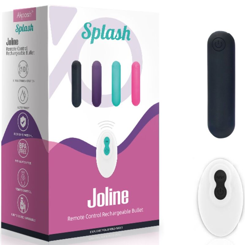 ARMONY - SPLASH JOLINE VIBRATOR BULLET SILICONE REMOTE CONTROL 10 VIBRATIONS 65 X 15 CM BLACK - Bild 5