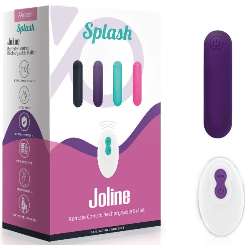 ARMONY - SPLASH JOLINE VIBRATOR BULLET SILICONE REMOTE CONTROL 10 VIBRATIONS 6.5 X 1.5 CM PURPLE - Bild 6