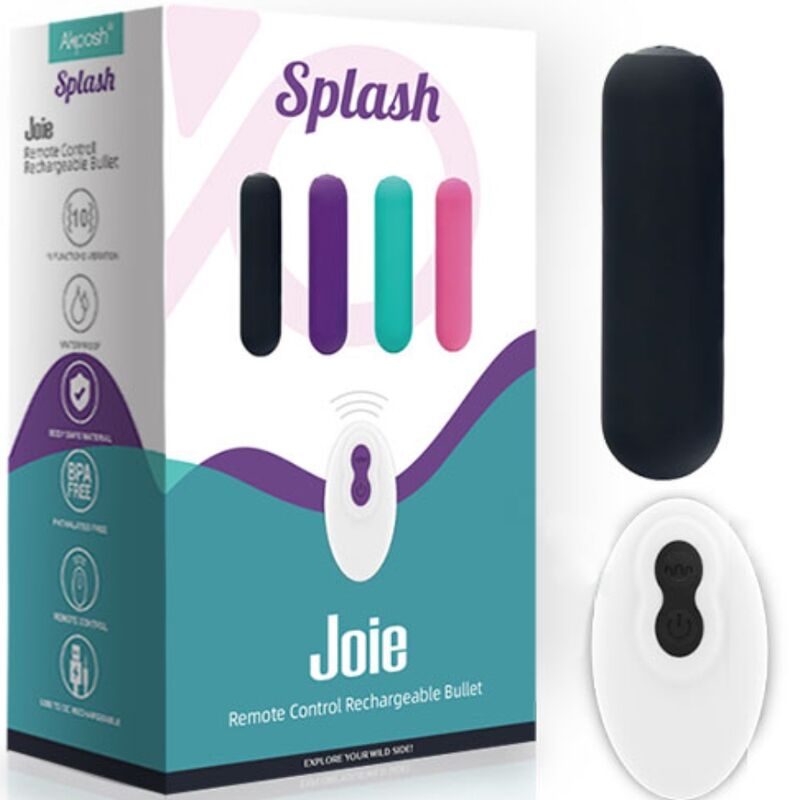 ARMONY - SPLASH JOIE VIBRATOR BULLET SILICONE REMOTE CONTROL 10 VIBRATIONS 75 X 19 CM BLACK - Bild 8