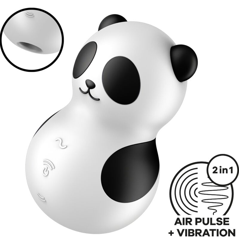 SATISFYER - POCKET PANDA STIMULATOR & VIBRATOR BLACK AND WHITE - Bild 7