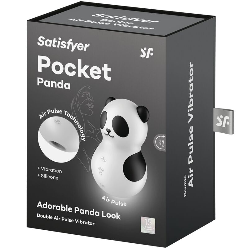 SATISFYER - POCKET PANDA STIMULATOR & VIBRATOR BLACK AND WHITE - Bild 6