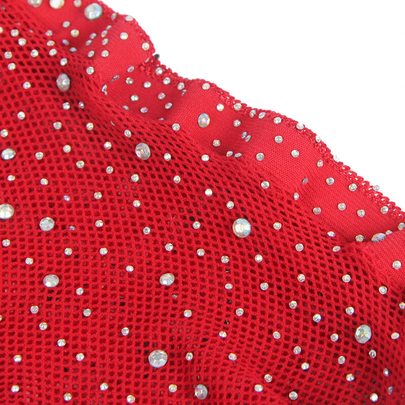 SUBBLIME - 952181 FISHNET BODYSTOCKING WITH GLOVES AND DIAMONDS RED ONE SIZE - Bild 4