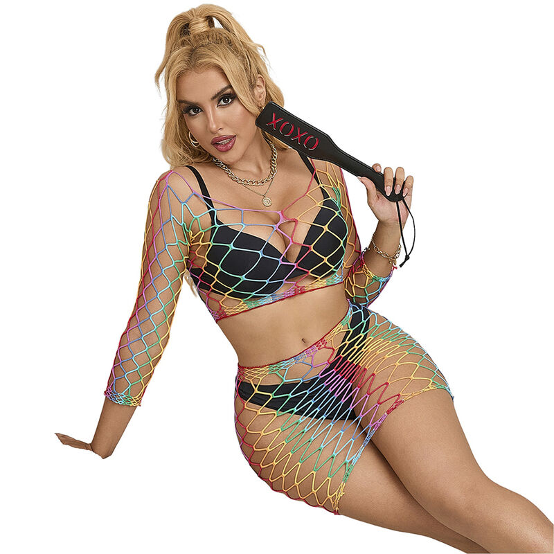 SUBBLIME - 952440 2-PIECE FISHNET SET LONG SLEEVE RAINBOW ONE SIZE - Bild 4