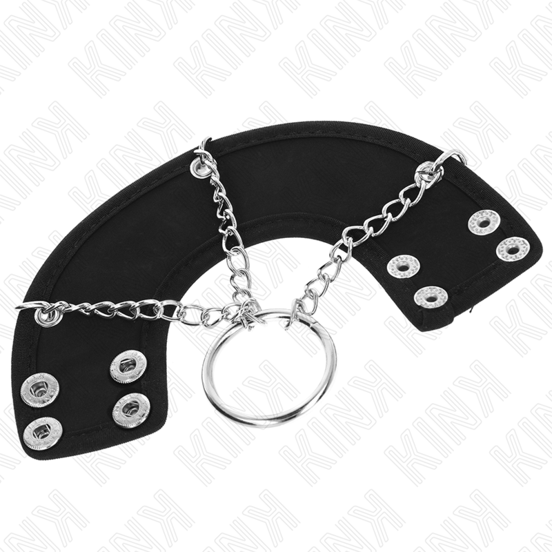 Alternative view of KINK - PENIS RING 4 CM CHAIN 7 CM METAL WITH LEATHER BELT