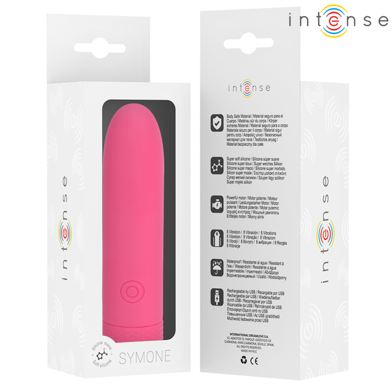INTENSE - SYMONE USB RECHARGEABLE VIBRATING BULLET 8 VIBRATIONS PINK 10 X 2.2 CM - Bild 7