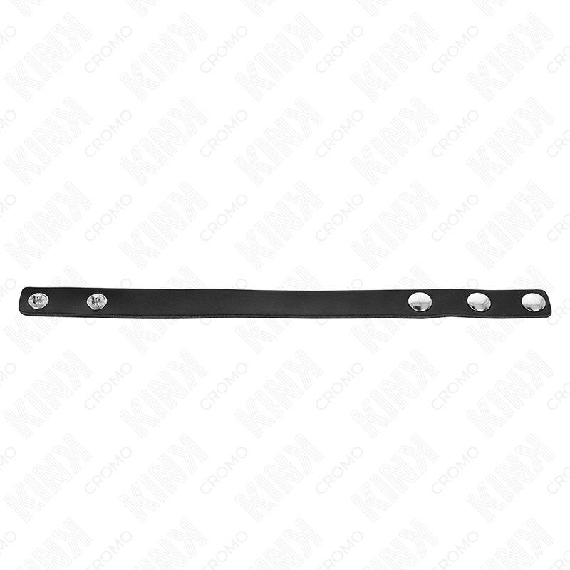 Alternative view of KINK - LEATHER PENIS RING WITH PRESSURE CLOSURE 21.5 X 1.5 CM