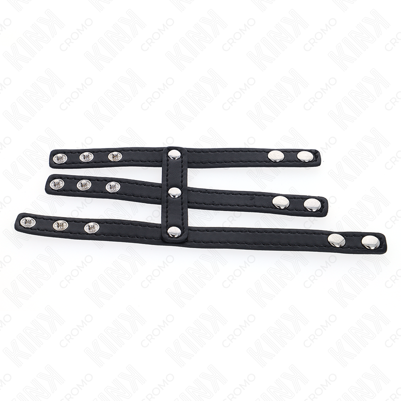 KINK - TRIPLE LEATHER PENIS RING WITH PRESSURE CLOSURE - Bild 7