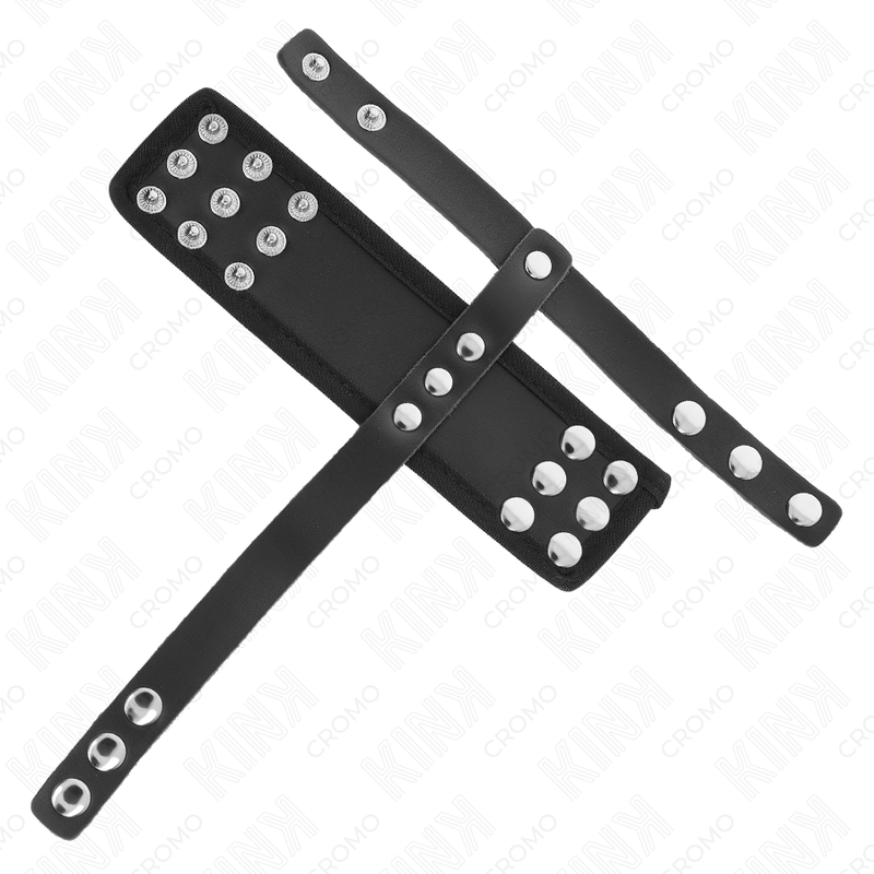 KINK - LEATHER PENIS CAGE RING WITH ADJUSTABLE COATED BALL DIVIDER STRAP - Bild 3