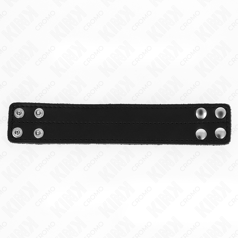 Alternative view of KINK - LEATHER PENIS RING WITH PRESSURE CLOSURE 18.5 X 3.3 CM