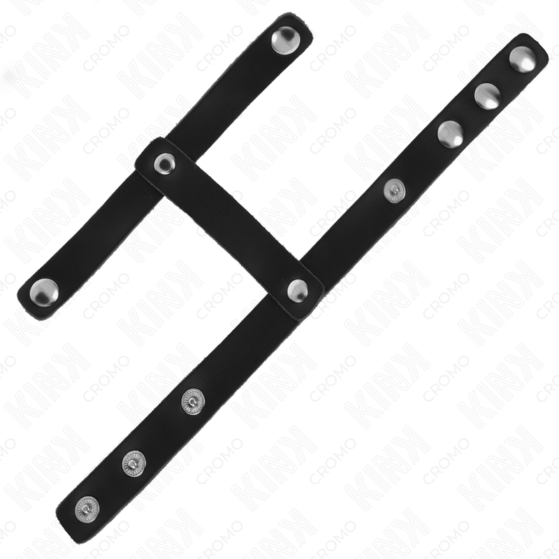 Alternative view of KINK - ADJUSTABLE LEATHER PENIS RING AND BALL DIVIDER STRAP