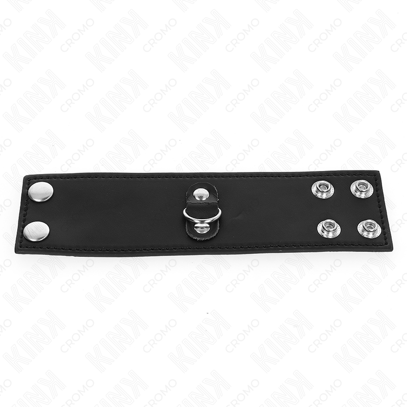 Alternative view of KINK - LEATHER PENIS RING WITH PRESSURE CLOSURE 18 X 5 CM