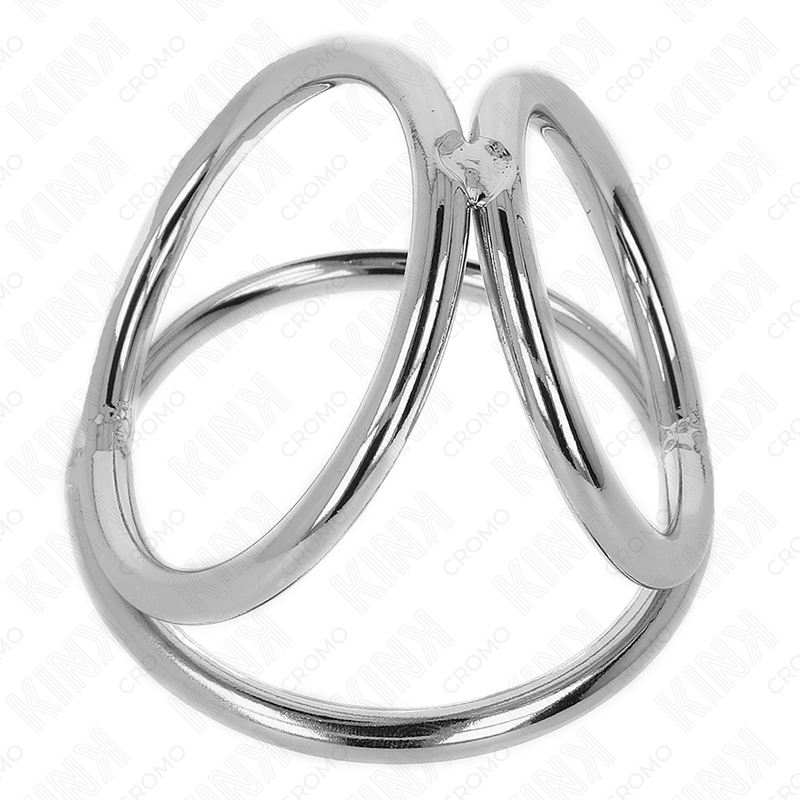 KINK - TRIPLE CHROME METAL PENIS RING 3.2 CM TO 4.5 CM - Bild 3