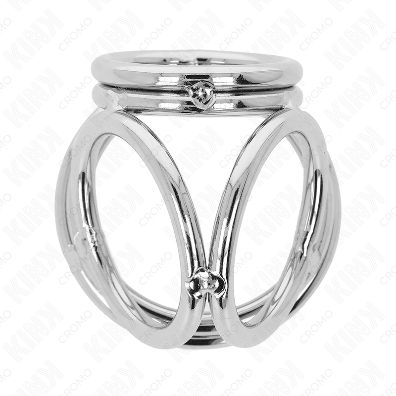 Alternative view of KINK - TRIPLE CHROME METAL PENIS RING 3.8 CM TO 5 CM MODEL 1