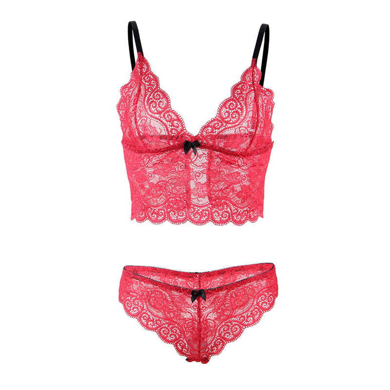 SUBBLIME - 953898 SILK AND LACE NIGHTGOWN + PANTIES RED S/M - Bild 17