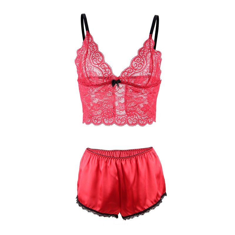 SUBBLIME - 953898 SILK AND LACE NIGHTGOWN + PANTIES RED S/M - Bild 8