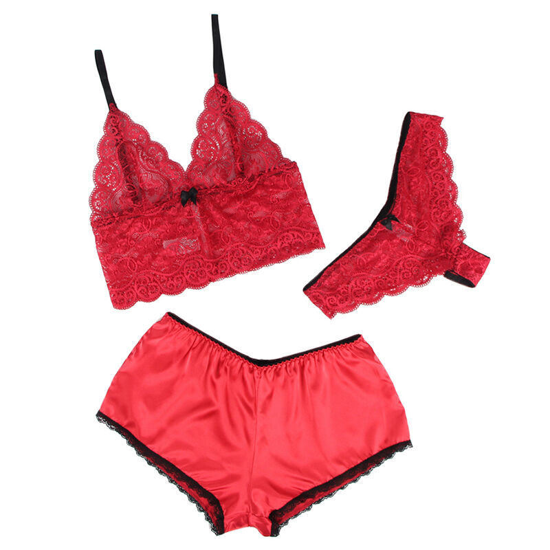 SUBBLIME - 953898 SILK AND LACE NIGHTGOWN + PANTIES RED S/M - Bild 13