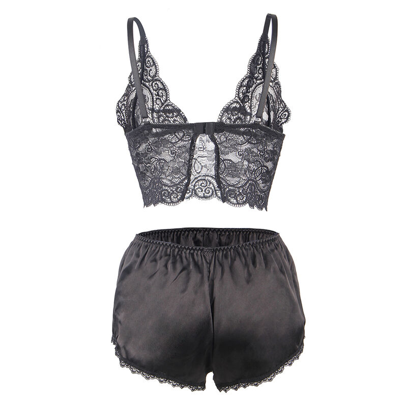 SUBBLIME - 953911 SILK AND LACE NIGHTGOWN + PANTIES BLACK S/M - Bild 5