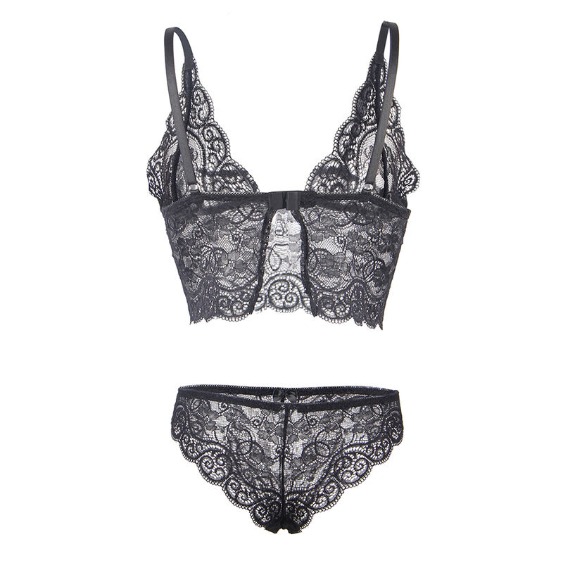 SUBBLIME - 953911 SILK AND LACE NIGHTGOWN + PANTIES BLACK S/M - Bild 6
