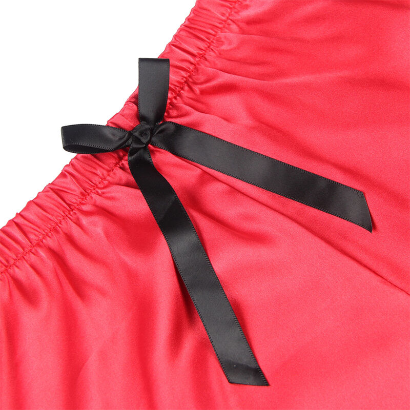 SUBBLIME - 953959 CASUAL SILK NIGHTGOWN + LACE PANTS BLACK/RED S/M - Bild 9