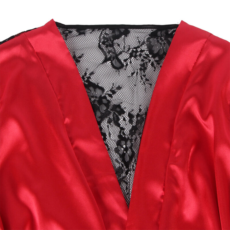 SUBBLIME - 954017 LACE SHEER BACK CAMISOLE + THONG RED/BLACK S/M - Bild 10
