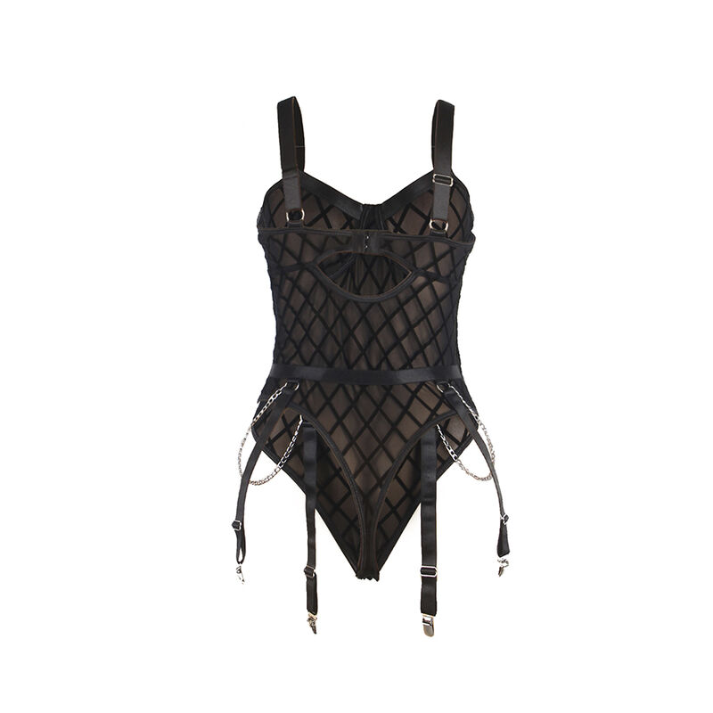 SUBBLIME - 9542277 BODY WITH CHAINS + GARTER BELT BLACK L/XL - Bild 3