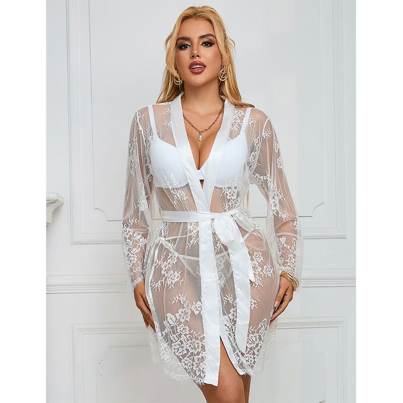 SUBBLIME - 954369 LONG SLEEVE NIGHTGOWN WITH FLORAL DESIGN WHITE S/M - Bild 7