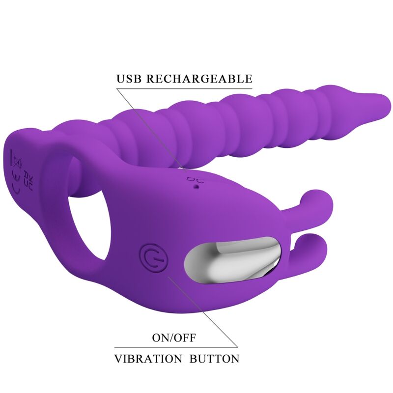 PRETTY LOVE - BLACKNEY PENIS RING WITH LILA VIBRATOR PLUG - Bild 5