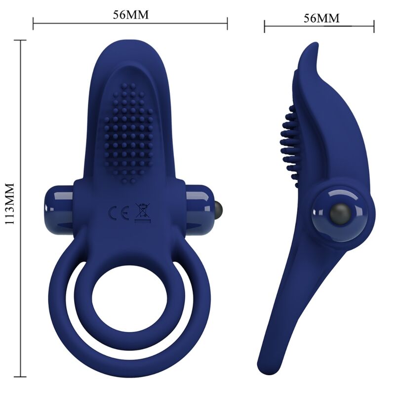 PRETTY LOVE - BRONSON DOUBLE RING WITH VIBRATION BLUE - Bild 8
