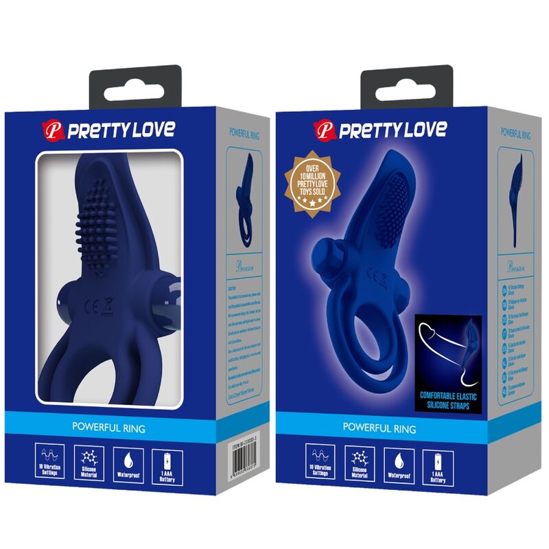PRETTY LOVE - BRONSON DOUBLE RING WITH VIBRATION BLUE - Bild 4