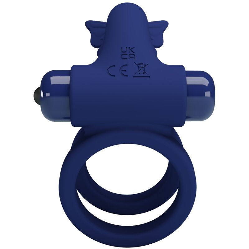 PRETTY LOVE - JAMELE DOUBLE RING WITH VIBRATION & BUTTERFLY STIMULATOR BLUE - Bild 5