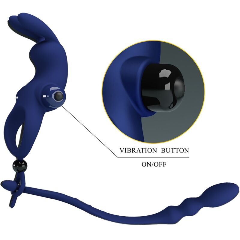 PRETTY LOVE - AYAD RABBIT VIBRATOR RING WITH PLUG BLUE - Bild 10