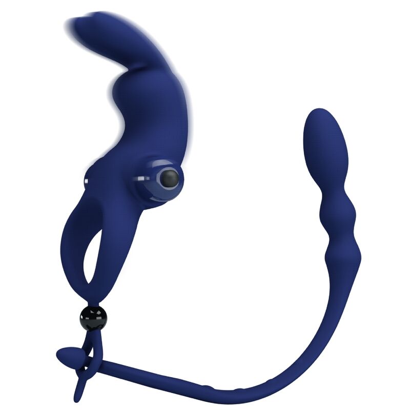PRETTY LOVE - AYAD RABBIT VIBRATOR RING WITH PLUG BLUE - Bild 7