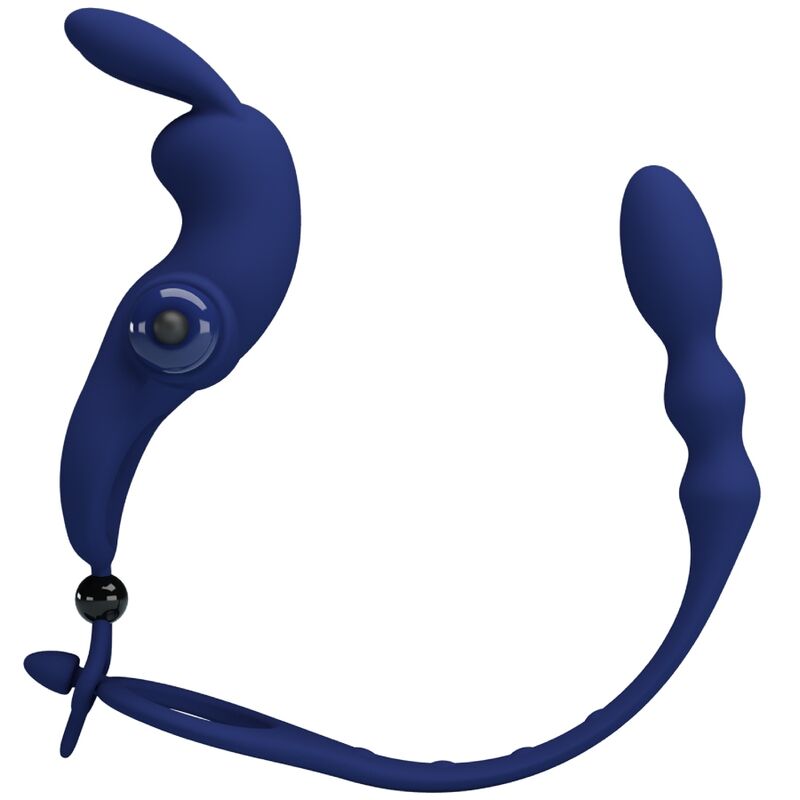 PRETTY LOVE - AYAD RABBIT VIBRATOR RING WITH PLUG BLUE - Bild 5