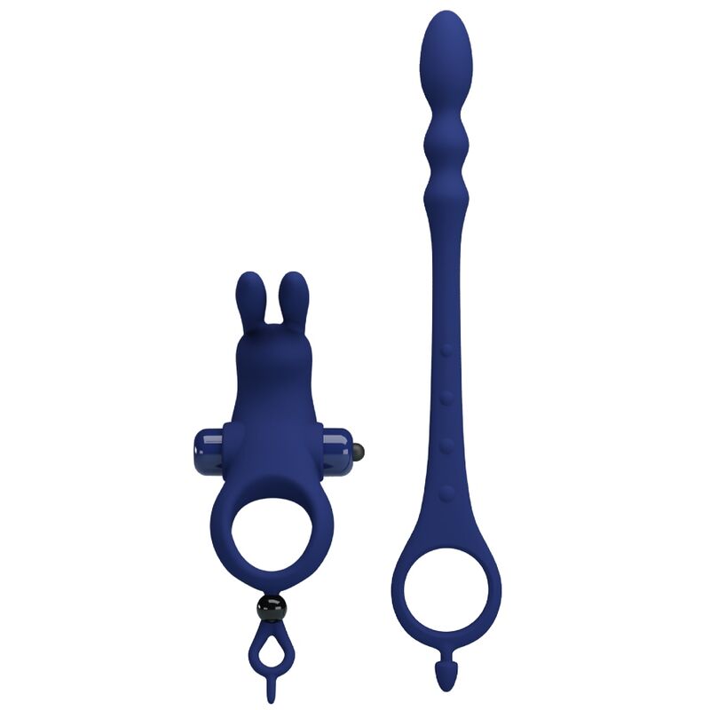 PRETTY LOVE - AYAD RABBIT VIBRATOR RING WITH PLUG BLUE - Bild 3