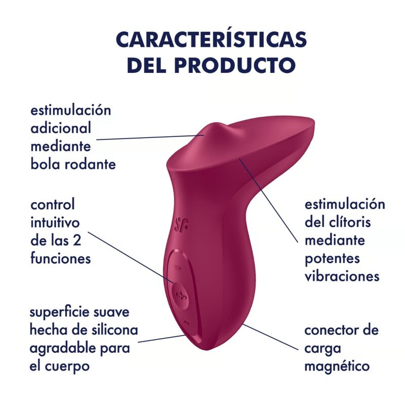 SATISFYER - EXCITERRR LAY-ON CLITORIS BERRY VIBRATOR - Bild 3