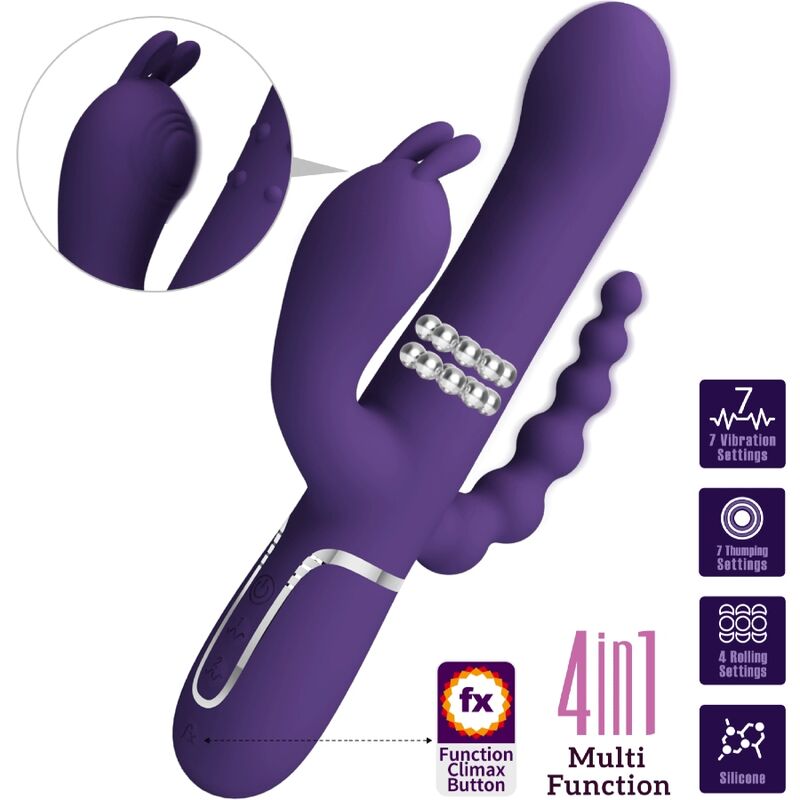 PRETTY LOVE - CAMMY TRIPLE VIBRATOR MULTIFUNCTION 4 IN 1 PURPLE - Bild 4