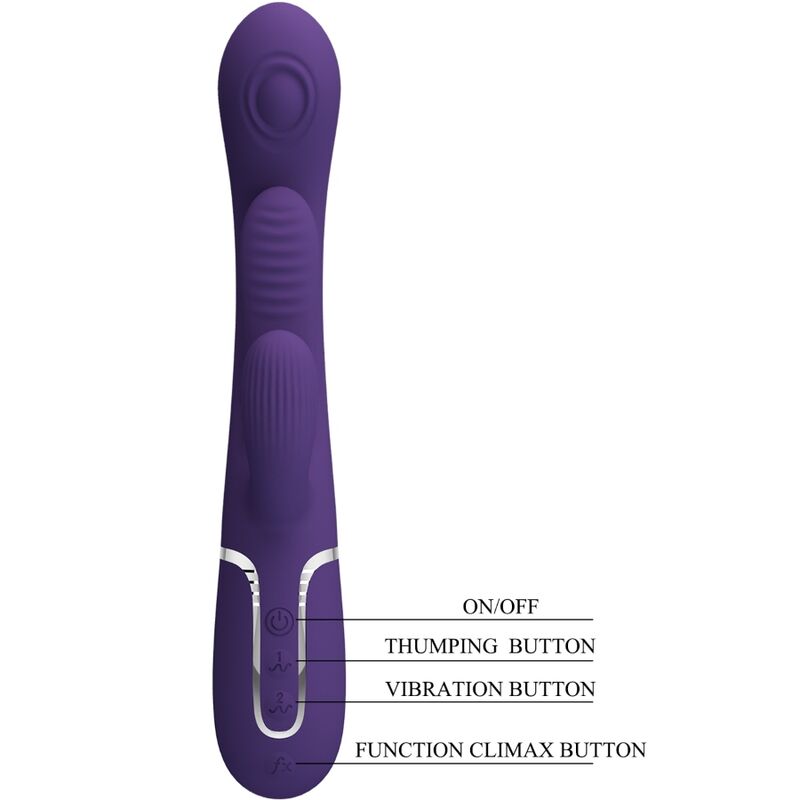 PRETTY LOVE - SHANIA TRIPLE RABBIT VIBRATOR MULTIFUNCTION PURPLE - Bild 9