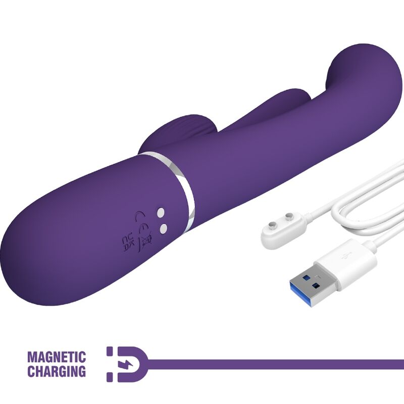 PRETTY LOVE - SHANIA TRIPLE RABBIT VIBRATOR MULTIFUNCTION PURPLE - Bild 10