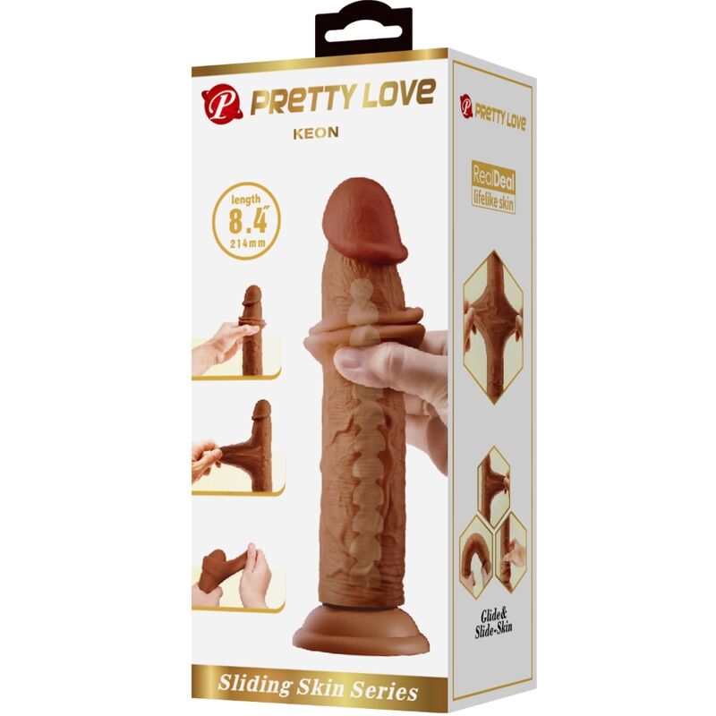 PRETTY LOVE - KEON REALISTIC DILDO 21 CM BROWN - Bild 7