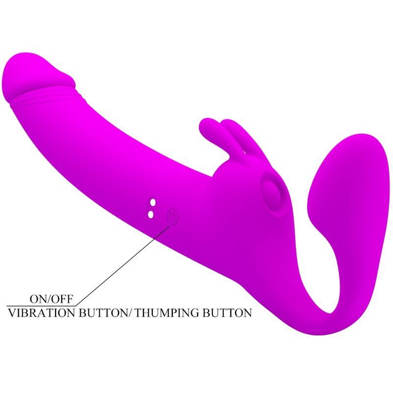 PRETTY LOVE - ZANINI STRAPLESS STRAP-ON 10 VIBRATIONS PURPLE - Bild 5