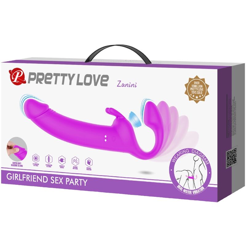 PRETTY LOVE - ZANINI STRAPLESS STRAP-ON 10 VIBRATIONS PURPLE - Bild 6