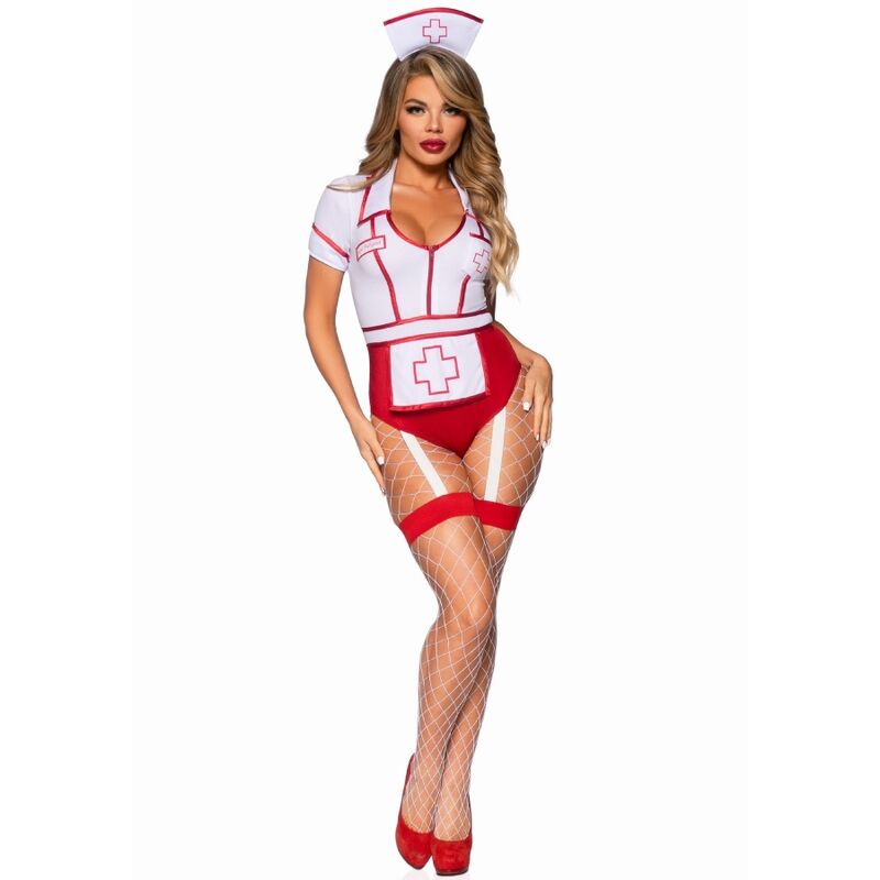 LEG AVENUE - SEXY NURSE COSTUME RED/WHITE S - Bild 3