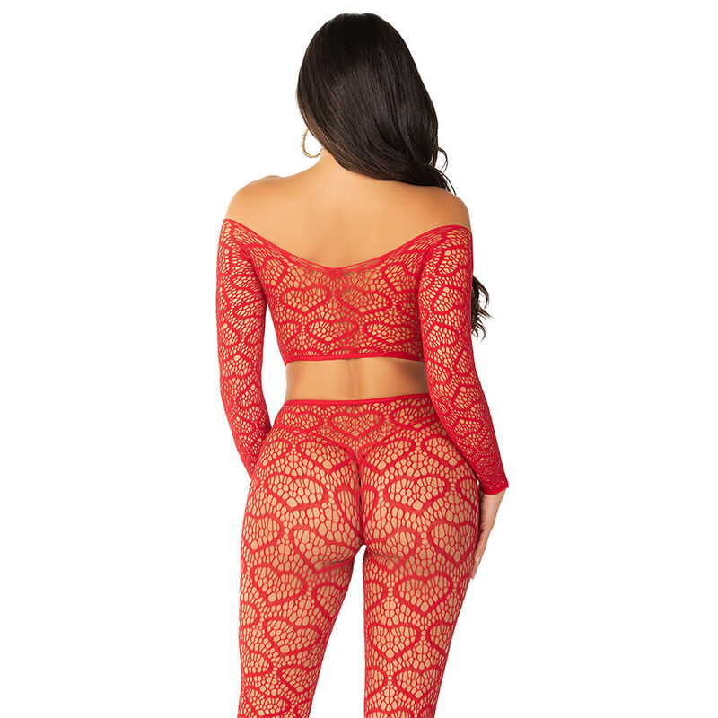 LEG AVENUE - CROP TOP + STOCKINGS RED ONE SIZE - Bild 4