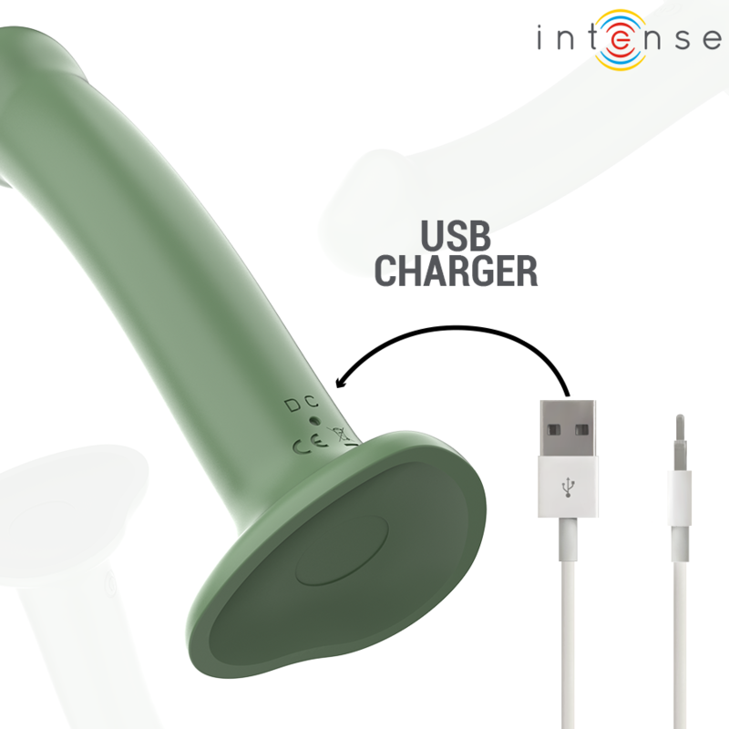 Alternative view of INTENSE - BECCA VIBRATOR WITH SUCTION CUP 10 VIBRATIONS GREEN REMOTE CONTROL