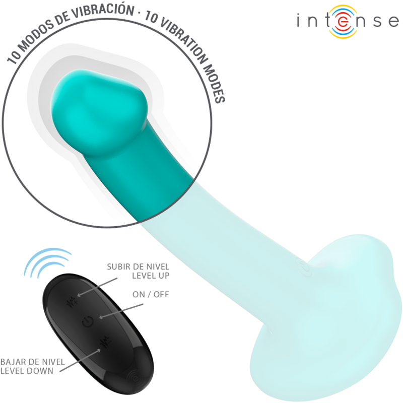 INTENSE - KATIE VIBRATOR WITH SUCTION CUP 10 VIBRATIONS BLUE REMOTE CONTROL - Bild 4