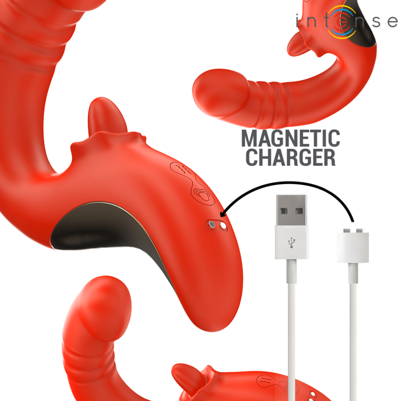 INTENSE - PAULINA VIBRATOR AND STIMULATOR IN U SHAPE RED - Bild 7