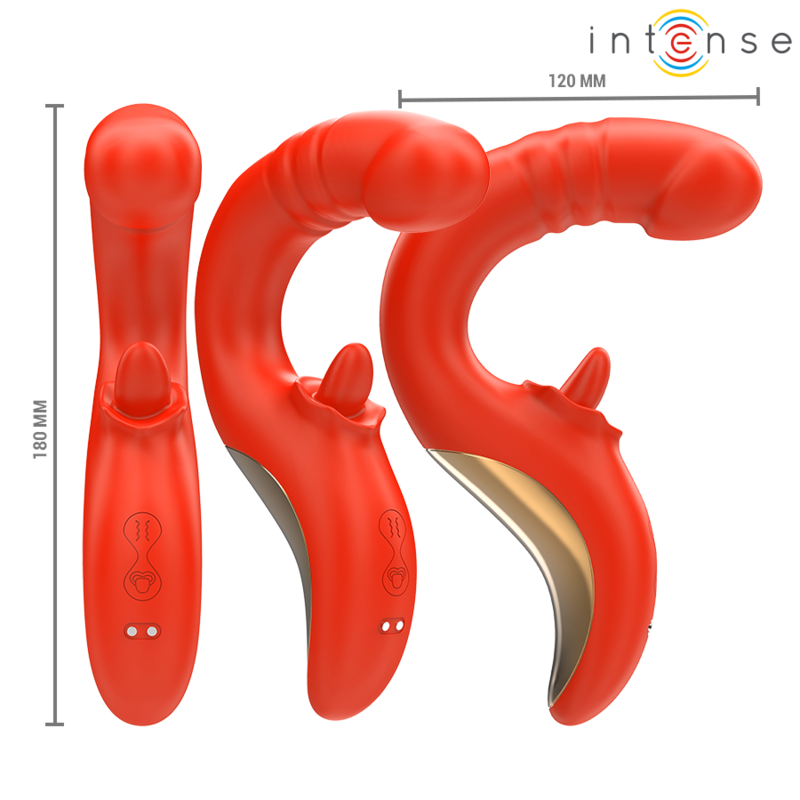 INTENSE - PAULINA VIBRATOR AND STIMULATOR IN U SHAPE RED - Bild 3
