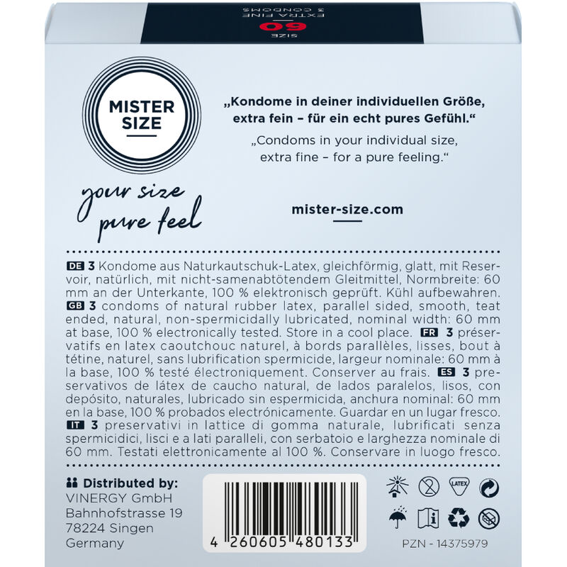 MISTER SIZE - CONDOM SIZE XL 60 MM (3 UNITS) - Bild 3