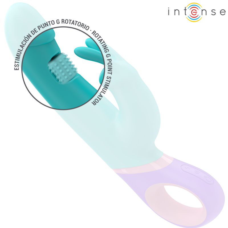 INTENSE - MONICA RABBIT VIBRATOR WITH ROTATING G-SPOT STIMULATOR BLUE - Bild 4