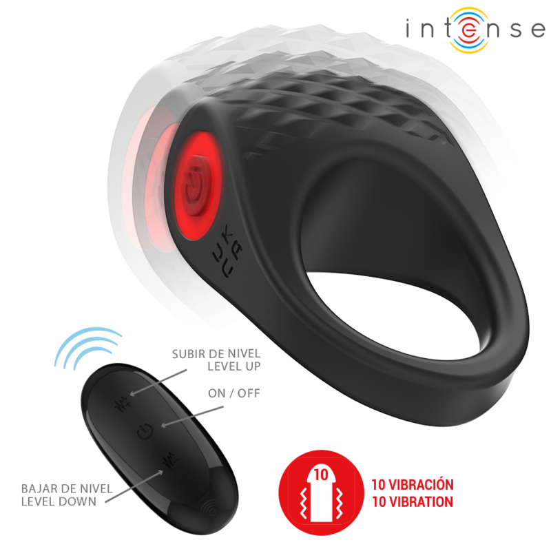 INTENSE - CLOVER VIBRATOR PENIS RING 10 VIBRATIONS BLACK - Bild 5